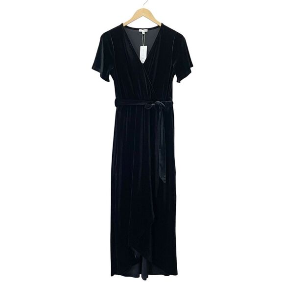 NWT Baltic Born Nadine Velvet Midi Dress Black Size Medium Party Wedding Holiday - Picture 2 of 14